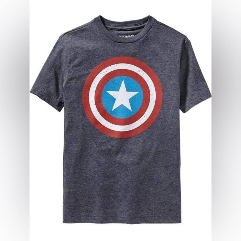 Old navy collectables Boys Captain America Shield Graphic Tee - Navy & Red